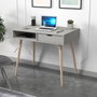 Hanah Home Mesa de Estudio Gris y Madera con Estantes